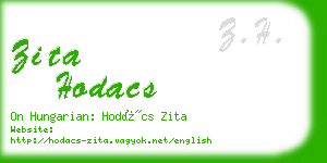 zita hodacs business card